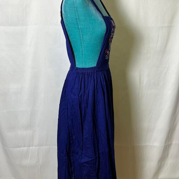 Vintage 70's Artisana Women's Teen's Navy Dress - Picture 4 of 8